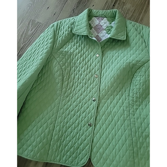 Briggs New York Women's Spring Green Quilted Jacket With Snap Front Size 18W - Picture 5 of 8